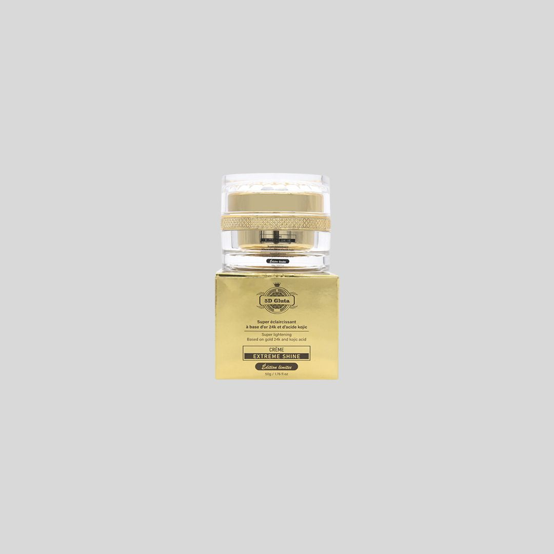 5D Gluta EXTREME SHINE Cream 50g with Apple Extract, Vitamin C, and antioxidants to brighten skin, fight aging effects, and provide deep hydration.