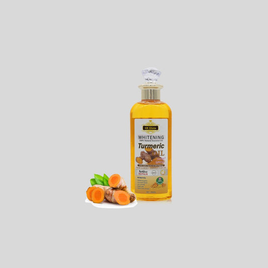 5D Gluta Natural Turmeric Essential Oil with 100% natural turmeric extract, vegetable oil, and olive fruit extract. Ideal for improving skin circulation, brightening, moisturizing, and removing acne and dark spots.