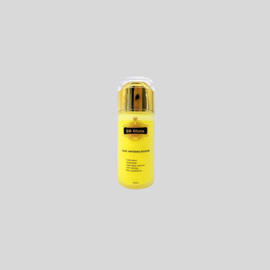 5D Gluta 5 Days Whitening Booster Serum (100ml) is a complexion-clarifying serum with triple action benefits. Helps to remove dark spots, acne scars, sun spots, and blemishes while moisturizing and refining skin for a brighter, even complexion.