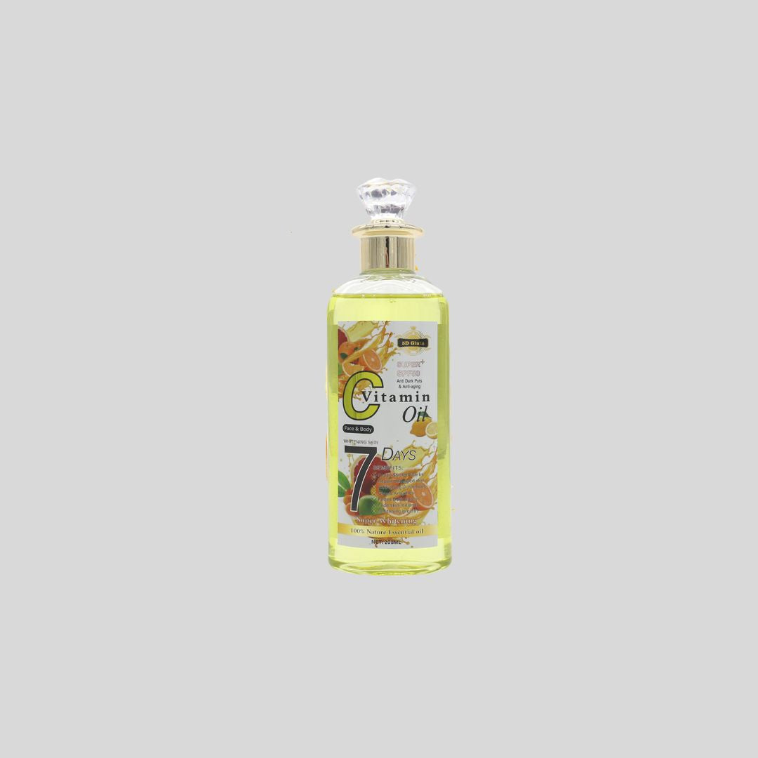 5D Gluta Vitamin C Whitening Oil provides radiant, glowing skin by brightening and evening out skin tone. This nourishing oil hydrates the skin, combats dullness, and boosts collagen production for a firmer, youthful complexion.