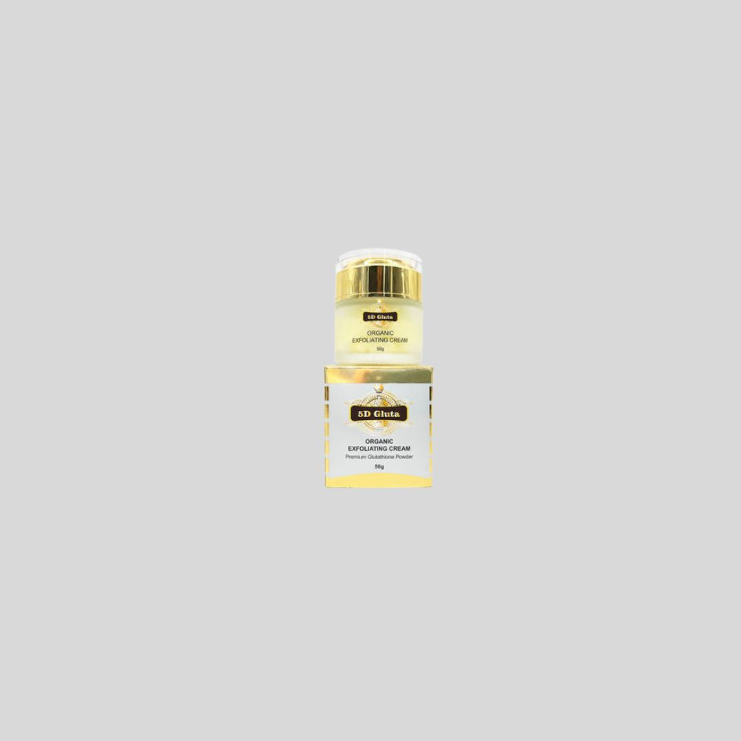 5D Gluta Whitening Cream 50g formulated with Glutathione and Vitamin C to brighten skin, reduce age spots, and improve overall skin radiance.