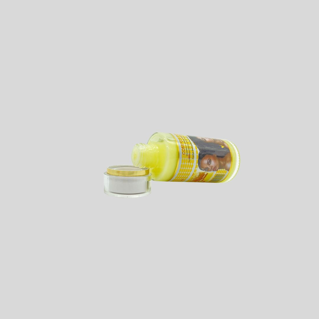 The Anti-Aging Serum with Glutathione and Collagen shown with the cap open, revealing its luxurious formula designed to improve skin elasticity and brightness.