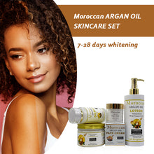 Indlæs billede til gallerivisning Argan Oil Dark Skin Care Set with Vitamin C&amp;E Removes All Hyperpigmentation Blemishes Whitening Anti-Aging Women&#39;s Skin Care
