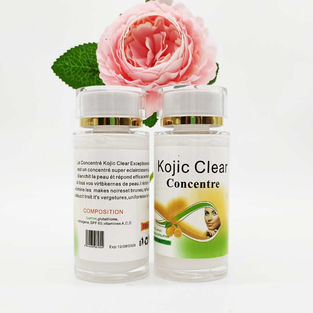 Kojic Clear Concentre Removing Black and Brown Marks Whitening and Exfoliating Skin Care Serum Product with Lemon Gluta Collagen