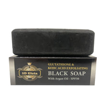 Load image into Gallery viewer, 5D Gluta Exfoliating Black Soap with Glutathion Kojic Acid Argan Oil  Restore Blemish Prone Skin Treat Acne Reduce Fine Lines
