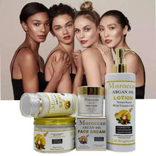 Lataa kuva Galleria-katseluun, Argan Oil Dark Skin Care Set with Vitamin C&amp;E Removes All Hyperpigmentation Blemishes Whitening Anti-Aging Women&#39;s Skin Care
