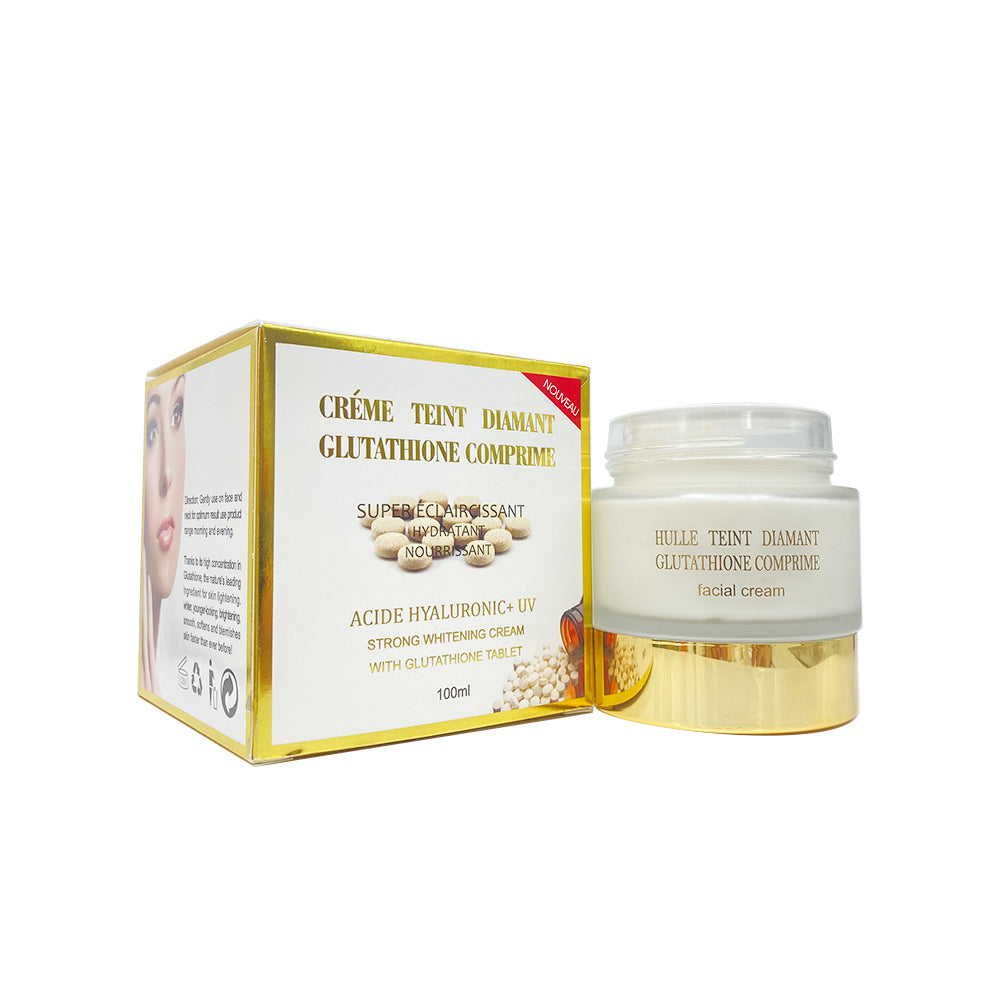 Cream Teint Diamant Glutathion Comprime with Collagen &Kojic Acid for Remove Blemishes Skin Strong Whitening Beauty Face Cream