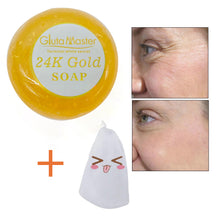 Lataa kuva Galleria-katseluun, Gluta Master Terminal White Secret Skin Whitening Facial or Bath Shower Beauty Soap Best for Glowing Skin 24K Gold Soap
