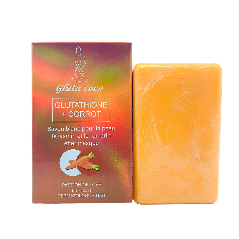 Gluta CoCo Carrot Whitening Soap Lightening Skin Blemishes Uneven Skin Tone for Dark Skin