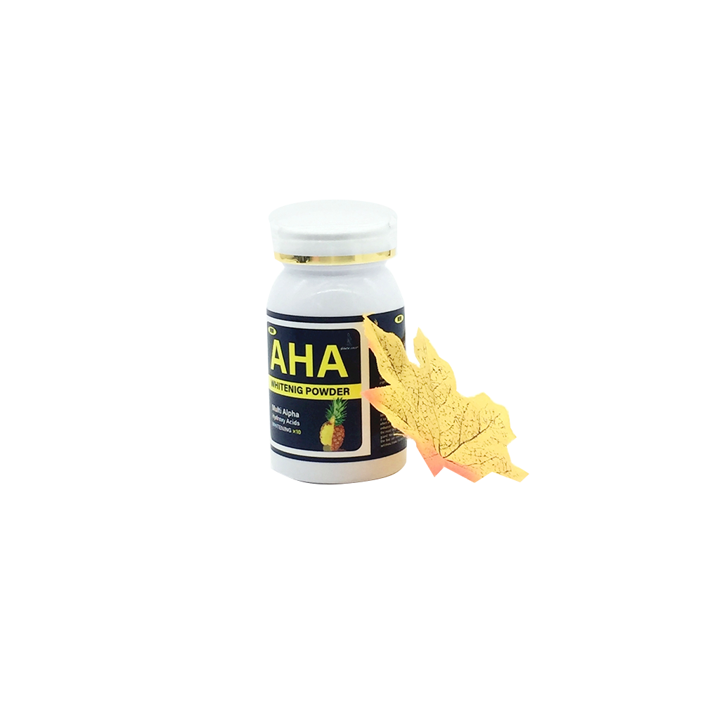 AHA Whitening Powder Multi  Hydroxy Acids  Skin Care with Kojic Extract for Skin Whitening Mix with Soap or Lotion